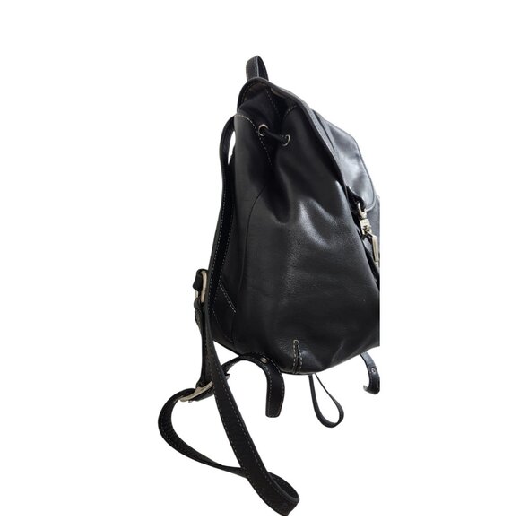 Vintage Coach Leather Drawstring Backpack Black Full Grain Leather - Picture 4 of 15